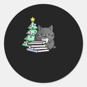 All Booked For Christmas Cozy Mystery, Book Lovers Classic Round Sticker