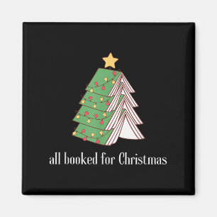 All Booked For Christmas Funny Xmas Reading And Bo Magnet