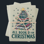 All Booked For Christmas Gift for Librarian Lover Wrapping Paper Sheet<br><div class="desc">All Booked For Christmas Gift for Librarian Bookworm Book Lovers</div>