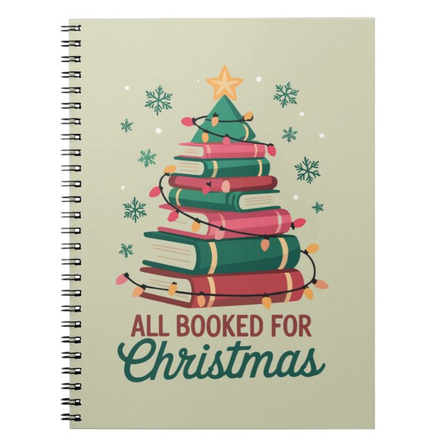 All Booked For Christmas Librarian Book Lover Tree (Front)