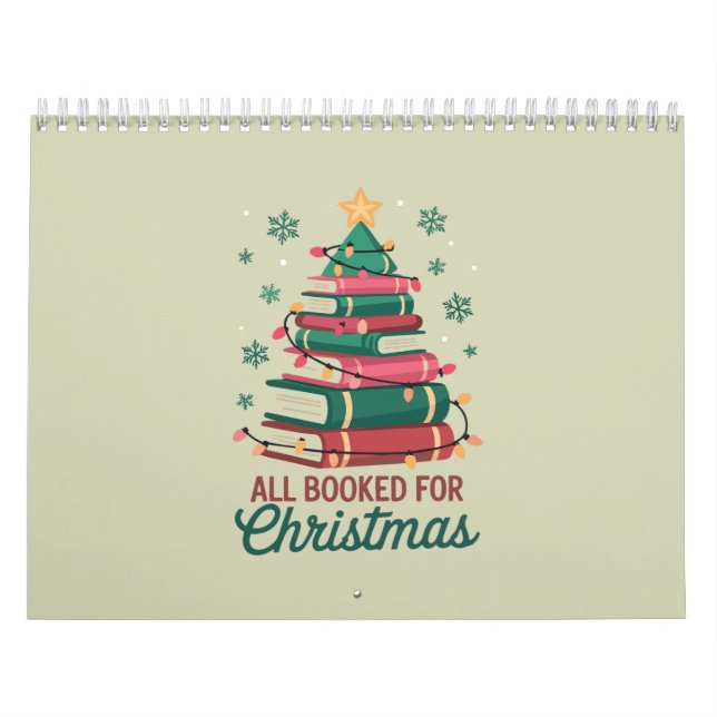 All Booked For Christmas Librarian Book Lover Tree Calendar (Cover)