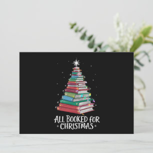 All Booked For Christmas Librarian Xma Book Lovers Holiday Card