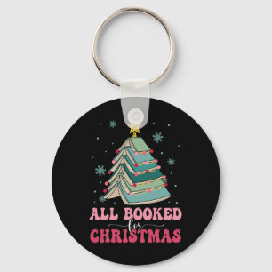 All Booked For Christmas Pine Tree Funny Xmas Key Ring