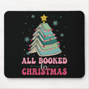 All Booked For Christmas Pine Tree Funny Xmas Mouse Mat