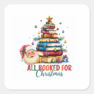 All Booked for Christmas Sticker Festive Gift