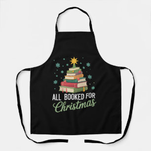 All Booked For Christmas Tree Books Teacher Xmas  Apron