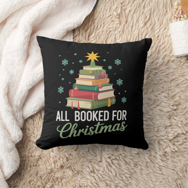 All Booked For Christmas Tree Books Teacher Xmas  Cushion (Blanket)