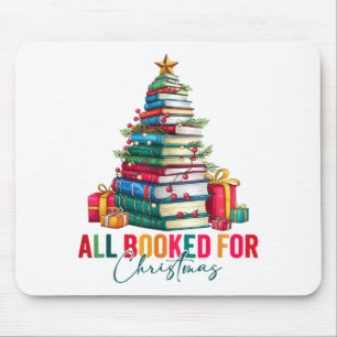 All Booked For Christmas Xmas Tree Teacher Holiday Mouse Mat