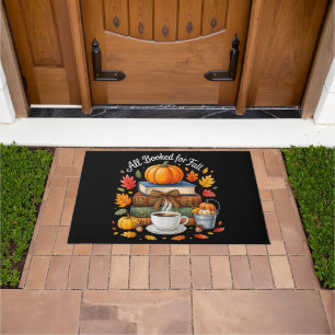 All Booked for Fall Books Coffee Cosy Autumn Doormat