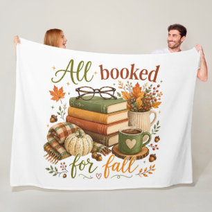 all booked for fall books coffee cosy autumn fleece blanket