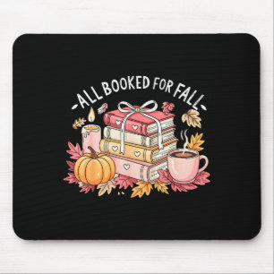 All Booked For Fall Books Coffee Fall Leaves Pumpk Mouse Mat