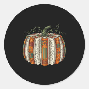 All Booked For Fall Pumpkin Autumn Librarians Teac Classic Round Sticker