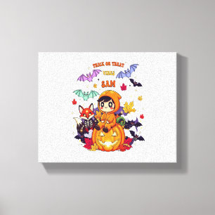 All Booked For Halloween  Teacher Ghost Canvas Print