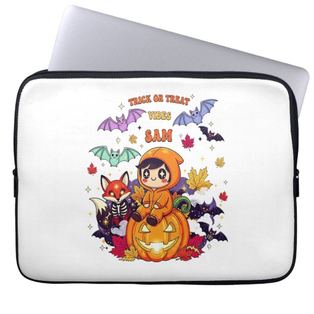 All Booked For Halloween  Teacher Ghost Laptop Sleeve (Front)
