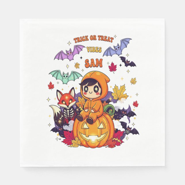 All Booked For Halloween  Teacher Ghost Napkin (Front)