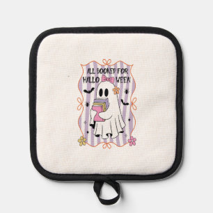 All Booked For Halloween  Teacher Ghost Pot Holder