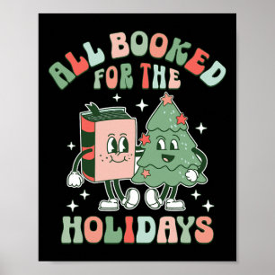 All Booked For The Holidays Christmas Tree Book Lo Poster