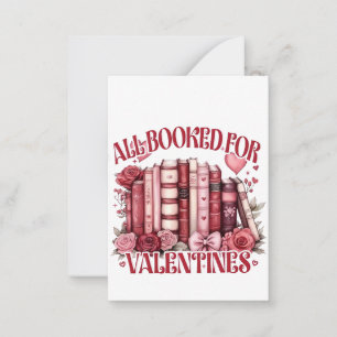 All Booked for Valentine Bookish Book lover  Card