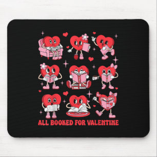 All Booked For Valentine Candy Heart Reading Book Mouse Mat