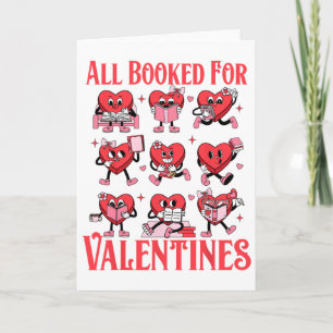 All Booked For Valentines Heart Book Bookworm Teac Card