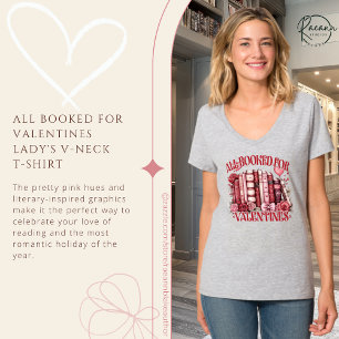 All Booked for Valentine's Lady's V-Neck T-Shirt