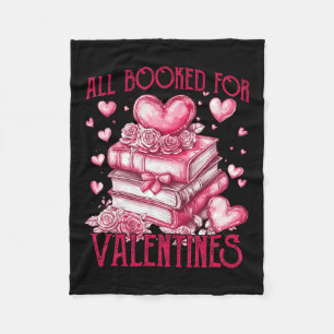All Booked For Valentine's - Valentine Book Lover Fleece Blanket