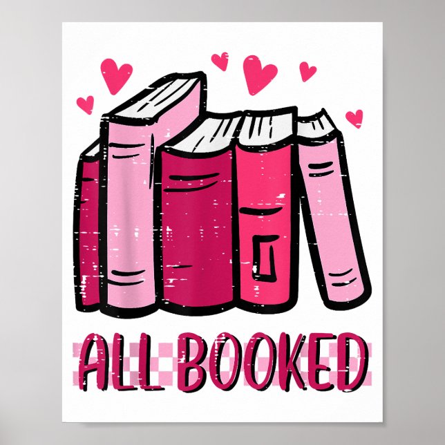All Booked Funny Read Book Reading Librarian Men W Poster (Front)
