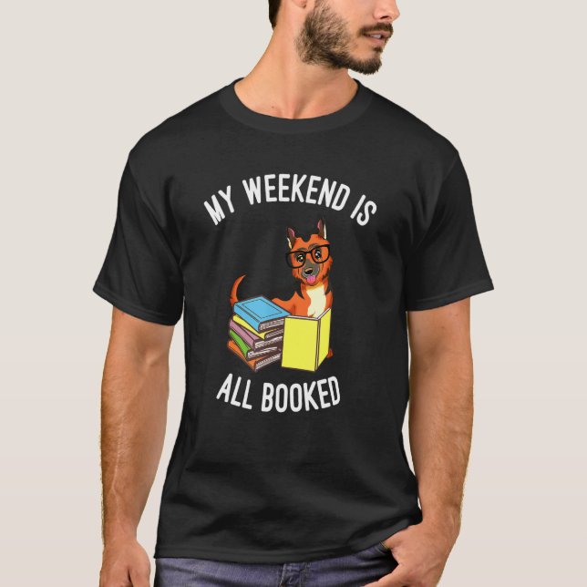 All Booked Nerdy German German Shepherd T-Shirt (Front)