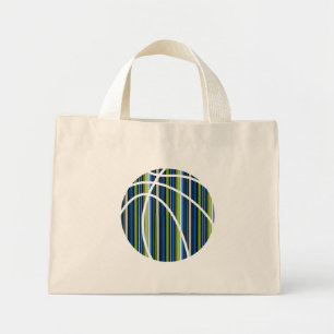 All Boy Stripe Blue and Green Basketball Tote