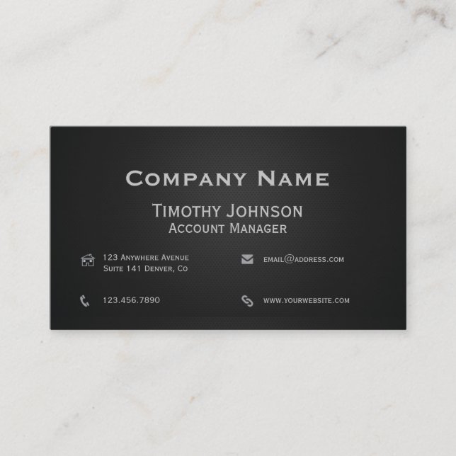 All Business Black Business Card (Front)