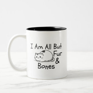 All But Fur & Bones Funny Cat Pun Two-Tone Coffee Mug