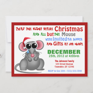 All but the Mouse - Christmas Dinner Invitations