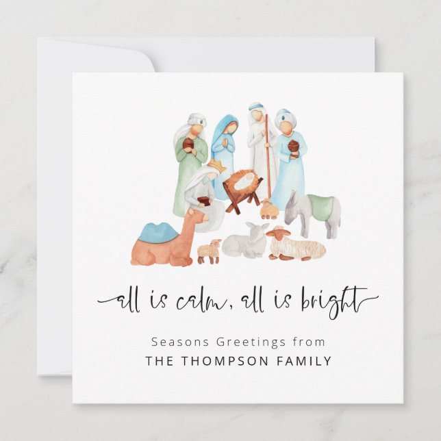 All Calm All Bright Nativity Christmas Card (Front)