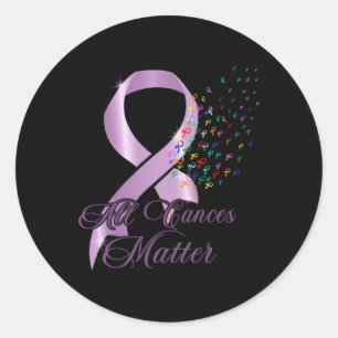 All Cancer Awareness All Ribbon World Cancer Aware Classic Round Sticker
