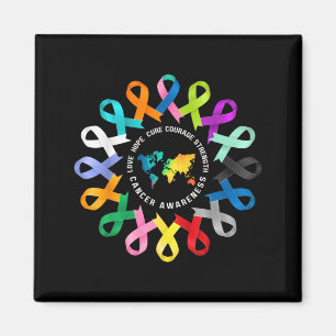 All Cancer Awareness Fight Cancer Ribbon Support Magnet