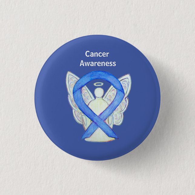 All Cancer Awareness Lavender Ribbon Pin Buttons (Front)