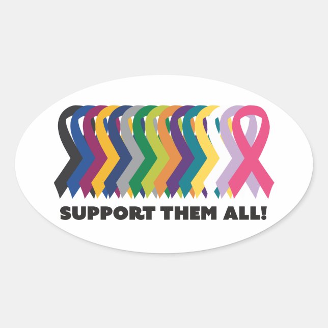 All Cancer Awareness Oval Sticker (Front)