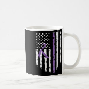 All Cancer Awareness Shirt Lavender Ribbon America Coffee Mug