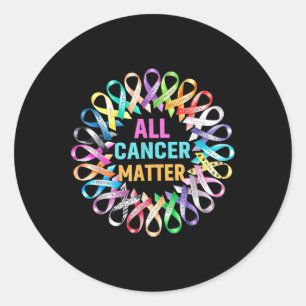 All Cancer Colourful Ribbons Cancer Awareness  Classic Round Sticker