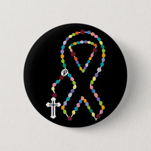 All Cancer Matters Awareness Cross All Ribbons 6 Cm Round Badge
