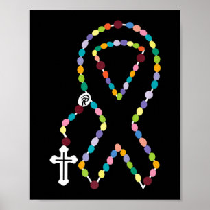 All Cancer Matters Awareness Cross All Ribbons Poster