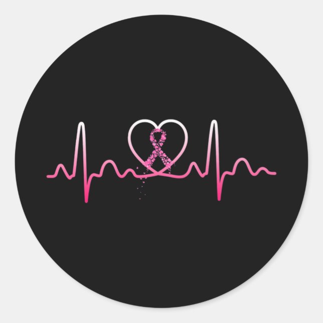 All Cancer Matters Awareness Day Heartbeat  Classic Round Sticker (Front)