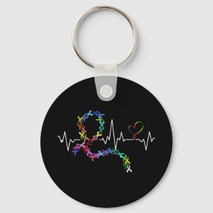 All Cancer Matters Awareness Day Heartbeat Premium Key Ring