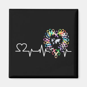 All Cancer Matters Awareness Day Heartbeat Ribbon Magnet