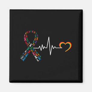 All Cancer Matters Awareness Day Pulse Heartbeat Magnet