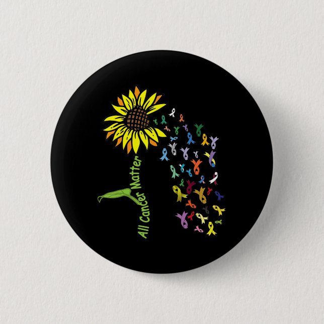 All Cancer Matters Awareness Day Ribbon  6 Cm Round Badge (Front)