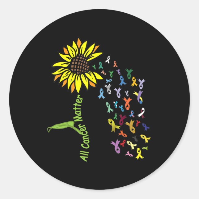All Cancer Matters Awareness Day Ribbon  Classic Round Sticker (Front)