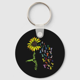 All Cancer Matters Awareness Day Ribbon Key Ring