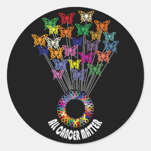 All Cancer Matters Awareness Day Ribbon Support  Classic Round Sticker