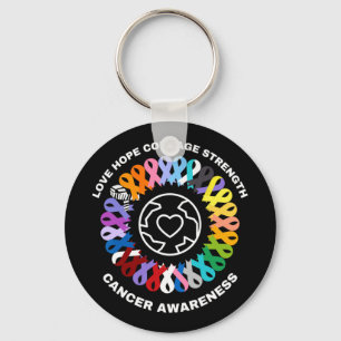 All Cancer Matters Awareness Every Colour Ribbons  Key Ring